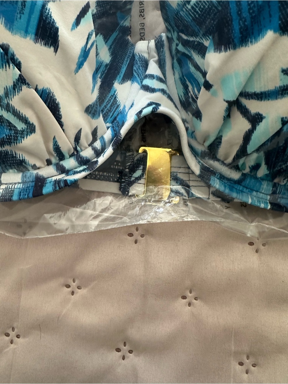Blue Rod Beattie Blue Tropical Print, Turning Tides Swim Top, Size 36D, NWT - Picture 8 of 8
